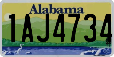 AL license plate 1AJ4734
