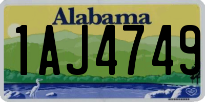 AL license plate 1AJ4749