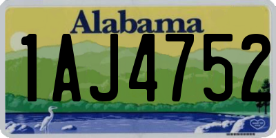 AL license plate 1AJ4752