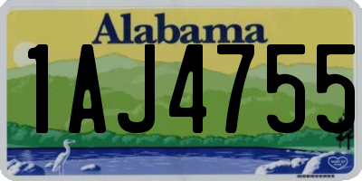 AL license plate 1AJ4755
