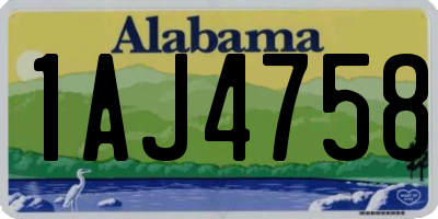 AL license plate 1AJ4758
