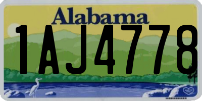 AL license plate 1AJ4778