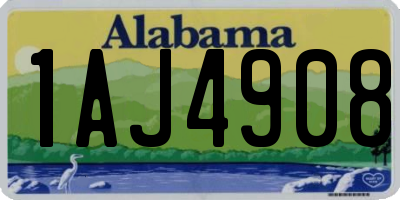 AL license plate 1AJ4908