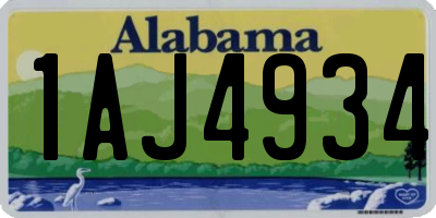 AL license plate 1AJ4934