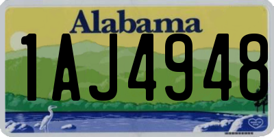 AL license plate 1AJ4948