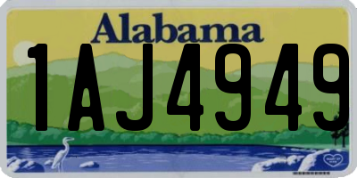 AL license plate 1AJ4949