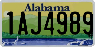 AL license plate 1AJ4989