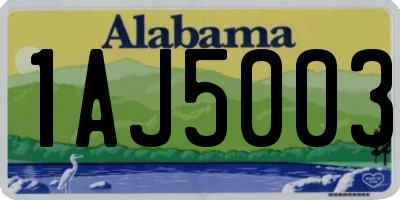 AL license plate 1AJ5003