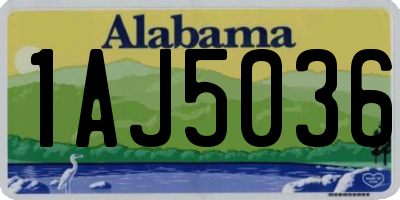 AL license plate 1AJ5036