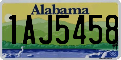 AL license plate 1AJ5458