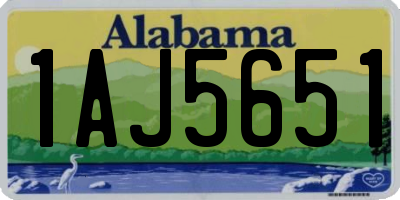 AL license plate 1AJ5651