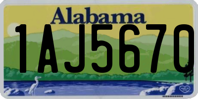 AL license plate 1AJ5670