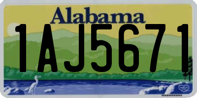AL license plate 1AJ5671