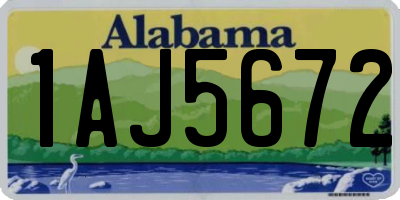 AL license plate 1AJ5672