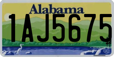 AL license plate 1AJ5675
