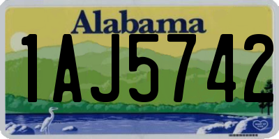 AL license plate 1AJ5742