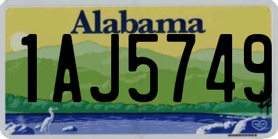 AL license plate 1AJ5749