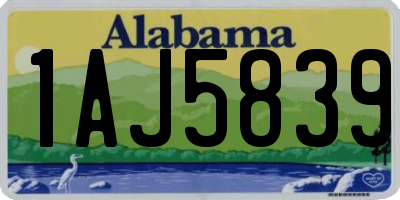 AL license plate 1AJ5839