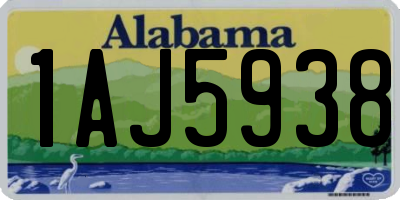 AL license plate 1AJ5938