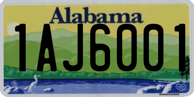 AL license plate 1AJ6001