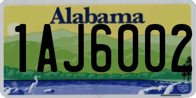 AL license plate 1AJ6002