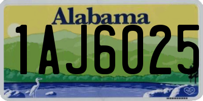AL license plate 1AJ6025