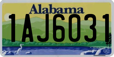 AL license plate 1AJ6031