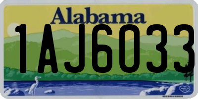 AL license plate 1AJ6033