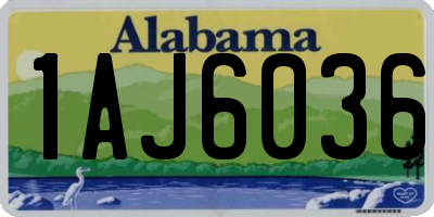 AL license plate 1AJ6036
