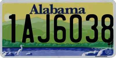 AL license plate 1AJ6038