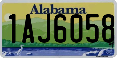AL license plate 1AJ6058
