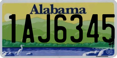AL license plate 1AJ6345