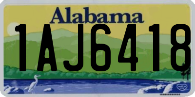 AL license plate 1AJ6418