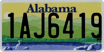 AL license plate 1AJ6419