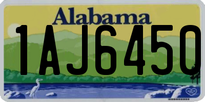 AL license plate 1AJ6450