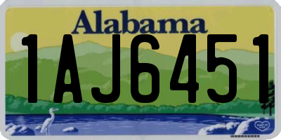 AL license plate 1AJ6451