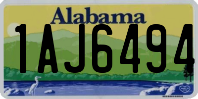 AL license plate 1AJ6494