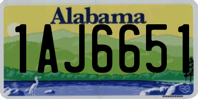 AL license plate 1AJ6651