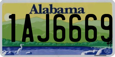 AL license plate 1AJ6669