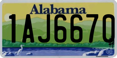 AL license plate 1AJ6670