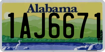AL license plate 1AJ6671