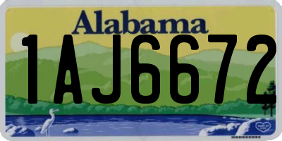 AL license plate 1AJ6672