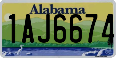AL license plate 1AJ6674
