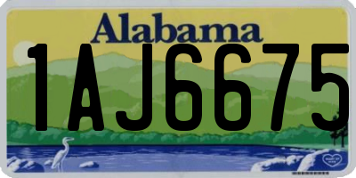 AL license plate 1AJ6675