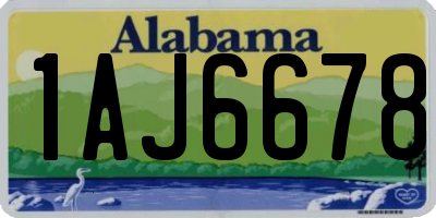 AL license plate 1AJ6678