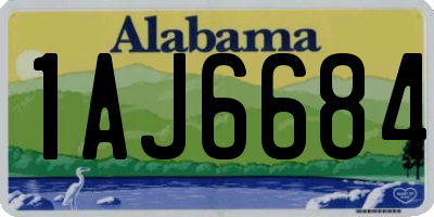 AL license plate 1AJ6684