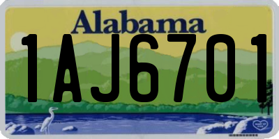 AL license plate 1AJ6701