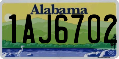 AL license plate 1AJ6702