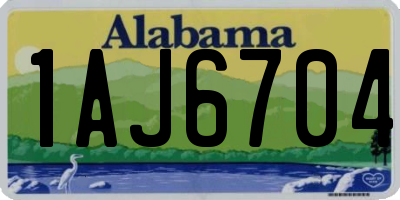 AL license plate 1AJ6704