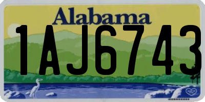 AL license plate 1AJ6743